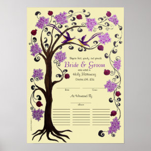 Livets träd Quaker Bröllop certifikat (vpi) Poster