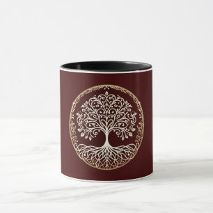 Livets träd Rustic Mörk Red Celtic Mugg