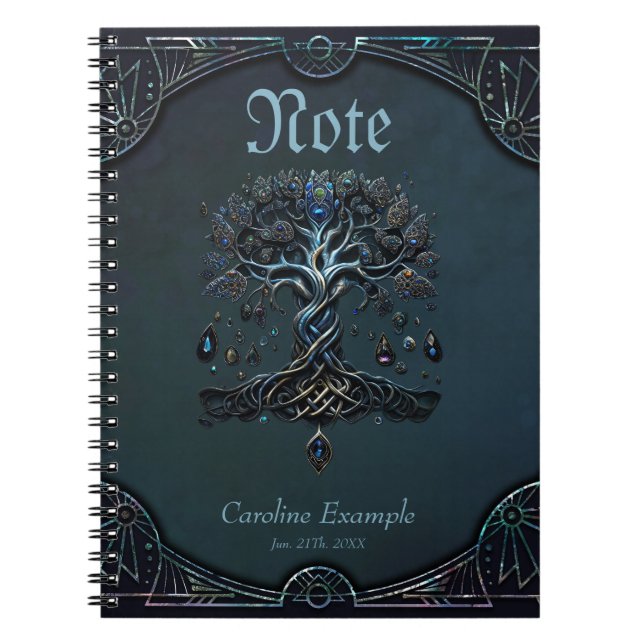 Livets träd Shine och Souls armar Anteckningsbok (Framsidan)