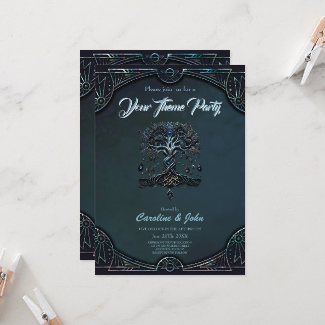 Livets träd Shine och Souls armar Inbjudningar (Fram/Back In Situ)