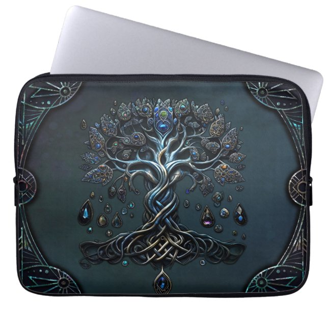 Livets träd Shine och Souls armar Laptop Fodral (Framsidan)