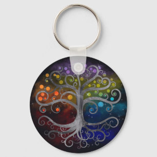 Livets träd Silver Swirl Nyckelring