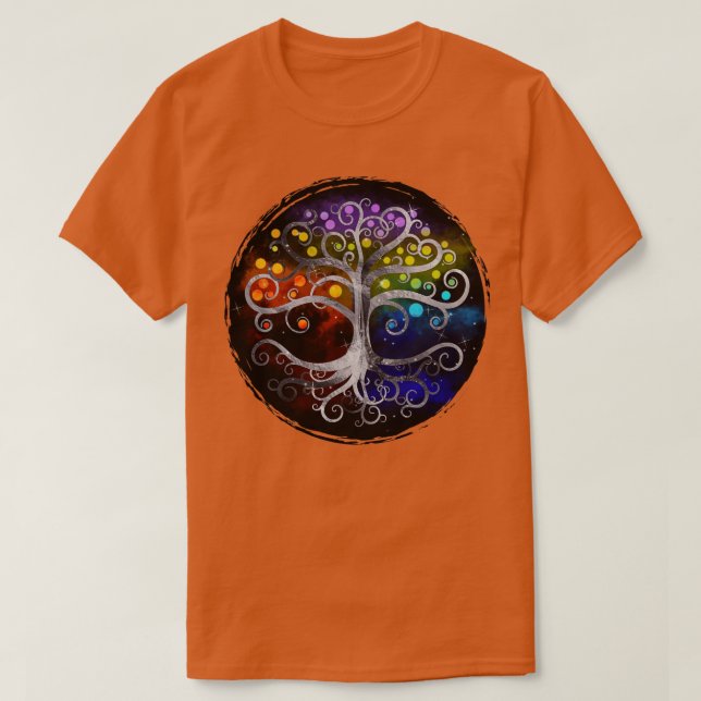 Livets träd Silver Swirl T Shirt (Design framsida)