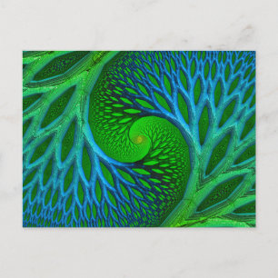Livets träd Spiral Fractal Vykort
