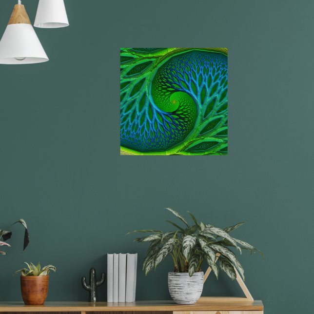 Livets Träd Spiral Fraktal Poster (Vardagsrum 1)