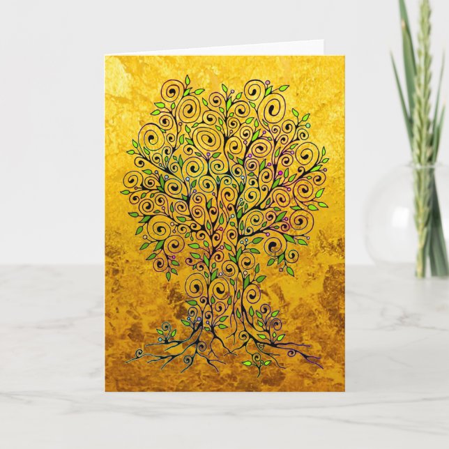 Livets träd - Spiral Löv frukt 1 Kort (Framsida)