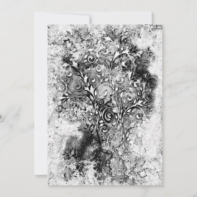 Livets träd - Spiral Löv Grunge Stil 1 (Framsida)