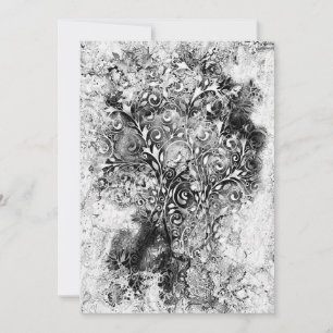 Livets träd - Spiral Löv Grunge Stil 1