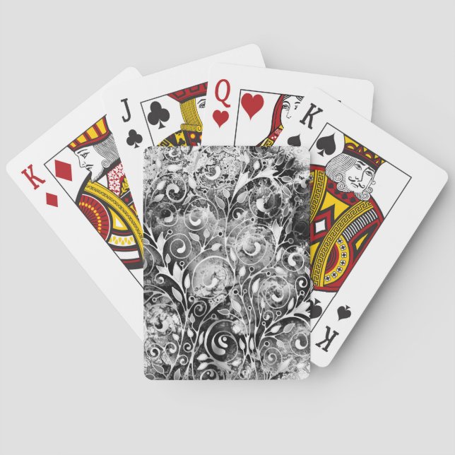 Livets träd - Spiral Löv Grunge Stil 1 Casinokort (Baksidan)