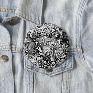 Livets träd - Spiral Löv Grunge Stil 1 Knapp