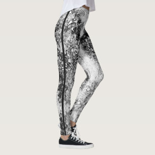Livets Träd - Spiralblad Grunge Stil 1 Leggings