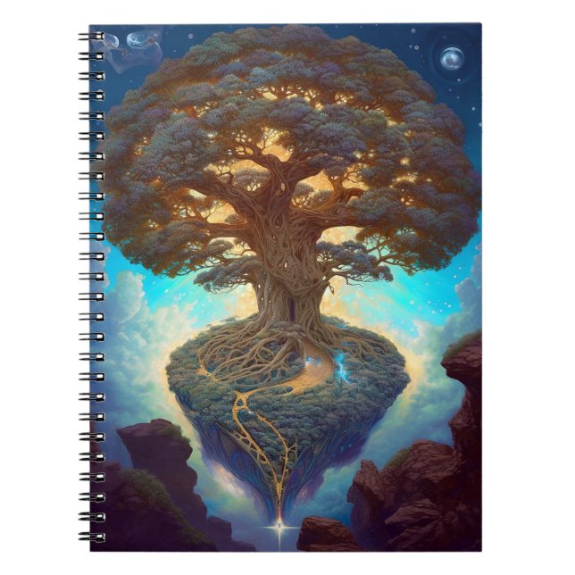Livets träd Surreal Natur Art Anteckningsbok (Framsidan)