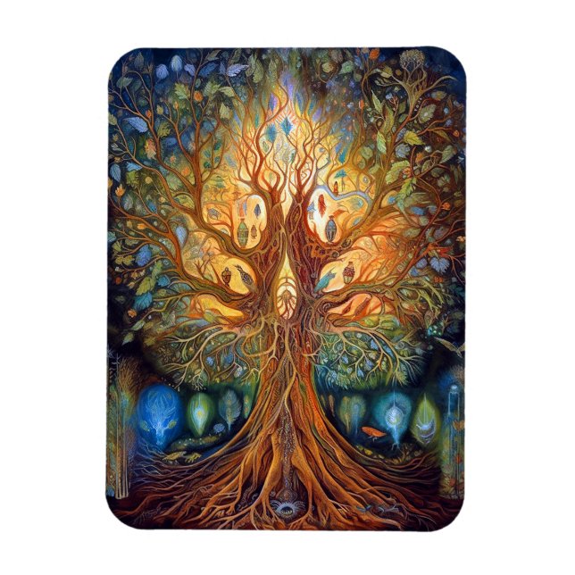 Livets träd Surreal Natur Art Magnet (Vertikal)