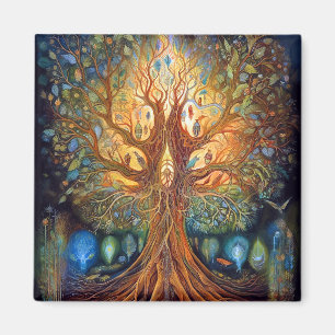 Livets träd Surreal Natur Art Magnet