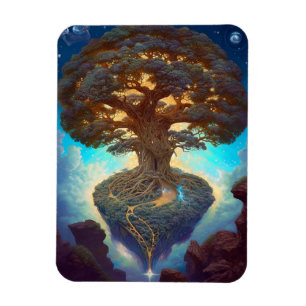 Livets träd Surreal Natur Art Magnet