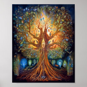 Livets träd Surreal Natur Art Poster