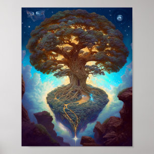 Livets träd Surreal Natur Art Poster