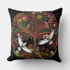 livets träd svart kudde