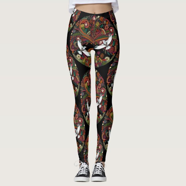 livets träd svart leggings (Framsida)