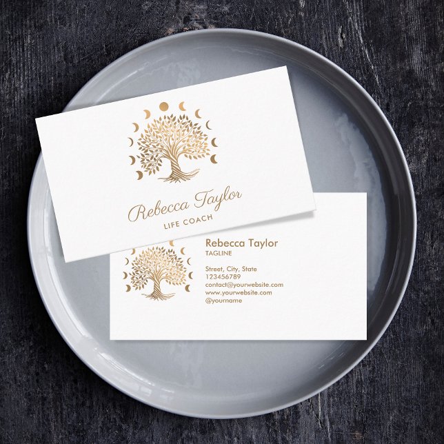 livets träd-terapeut yoga måne-faser visitkort (Skapare uppladdad)