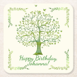 Livets träd underlägg papper kvadrat