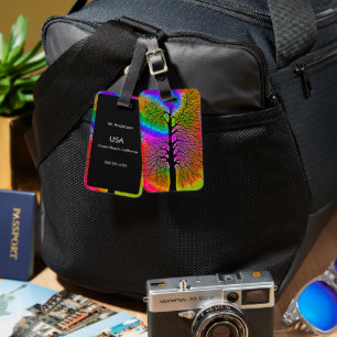 [Livets träd] v2 Färgregat av regnbåge Tie-Dye Bagagebricka