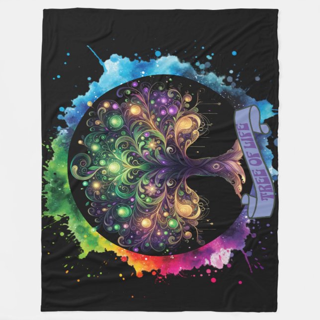 Livets träd v2 fleecefilt (Framsidan)