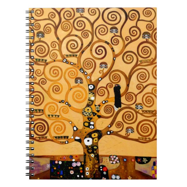 Livets träd vid Gustav Klimt konst Anteckningsbok (Framsidan)
