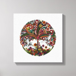 livets träd vit canvastryck