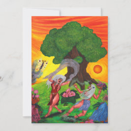 Livets träd Watercolor Dance Joy Kärlek Art Inbjudningar