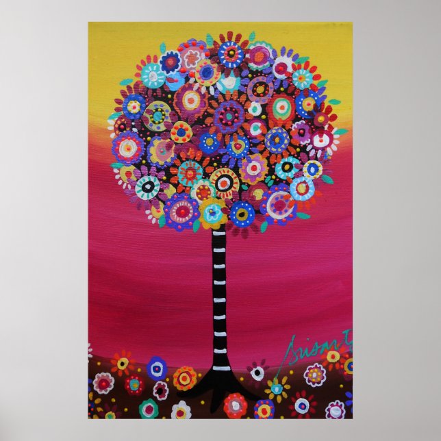 LIVETS TRÄD WHIMSICAL TRÄD PAINTING POSTER (Framsidan)