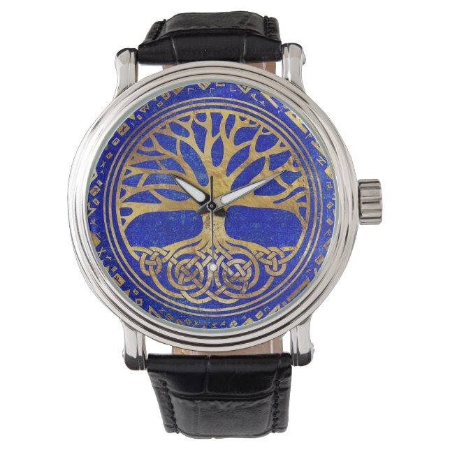 Livets träd-Yggdrasil - Lapis Lazuli Armbandsur (Framsida)