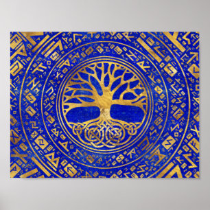 Livets träd-Yggdrasil - Lapis Lazuli Poster