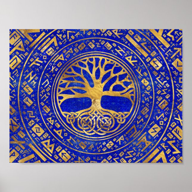 Livets träd-Yggdrasil - Lapis Lazuli Poster (Framsidan)