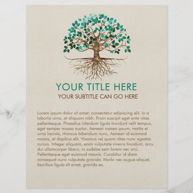 Livets träd-Yggdrasil-Malachite Löv  Reklamblad (Framsidan)