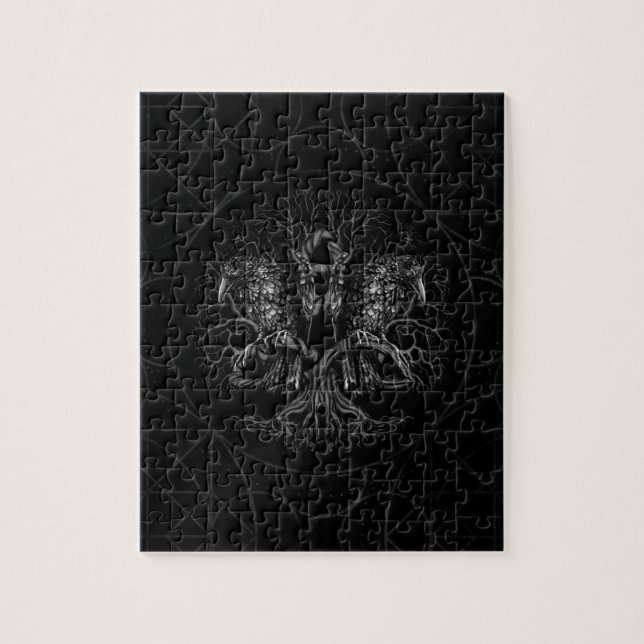 Livets träd - Yggdrasil med ravens Pussel (Vertikal)