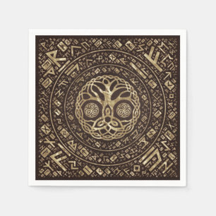 Livets träd-Yggdrasil med Trinity Knot Pappersservett