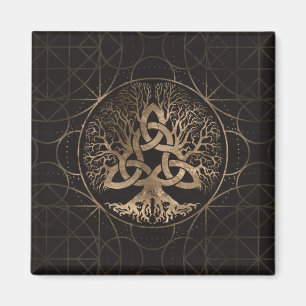 Livets träd-Yggdrasil med Triquetra Magnet