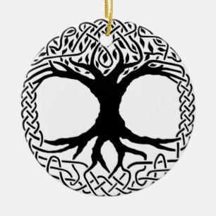 livets träd Yggdrasil Norse wicca mytologi Julgransprydnad Keramik