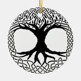 livets träd Yggdrasil Norse wicca mytologi Julgransprydnad Keramik