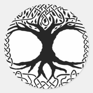Livets träd Yggdrasil Norse wicca mytologi Runt Klistermärke