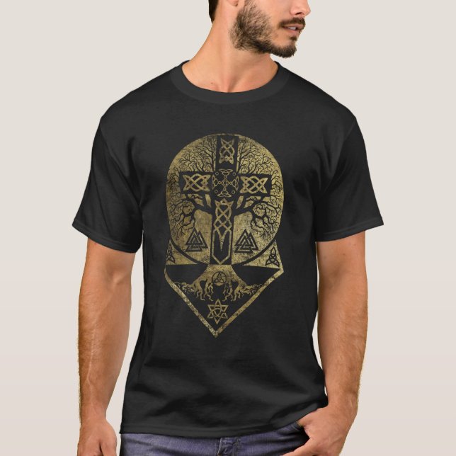 Livets träd - Yggdrasil och Celtickor T Shirt (Framsida)