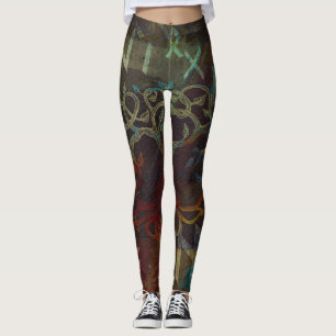 Livets träd - Yggdrasil - och runor Leggings