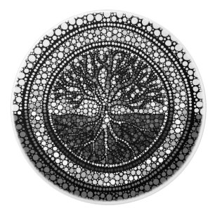 Livets träd - Yggdrasil- pricker konstgråton Knopp
