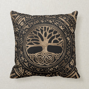 Livets träd-Yggdrasil Runic Mönster Kudde