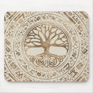 Livets träd-Yggdrasil Runic Mönster Musmatta