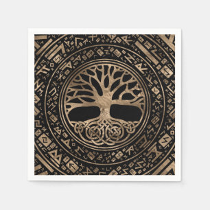 Livets träd-Yggdrasil Runic Mönster Pappersservett