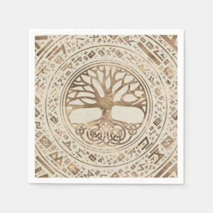 Livets träd-Yggdrasil Runic Mönster Pappersservett