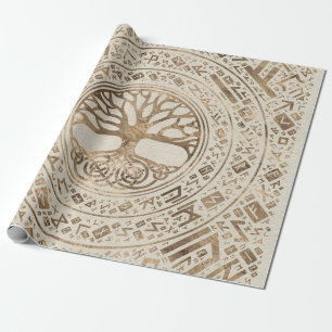 Livets träd-Yggdrasil Runic Mönster Presentpapper