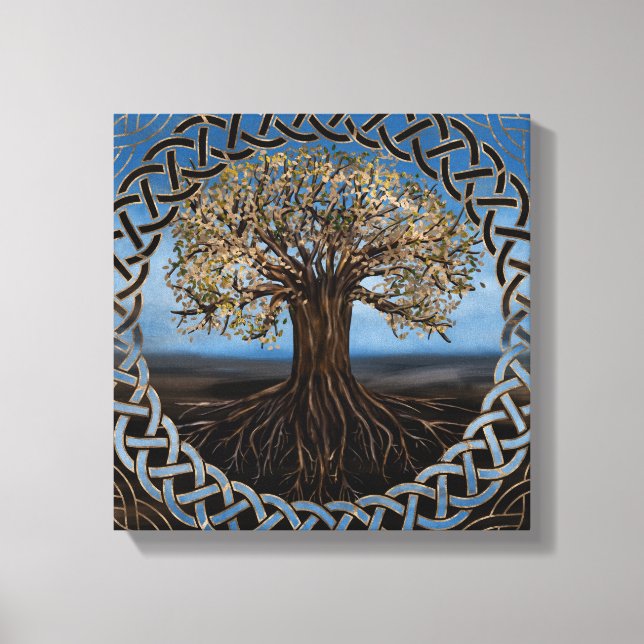 Livets träd-Yggdrasil teckning Canvastryck (Framsida)